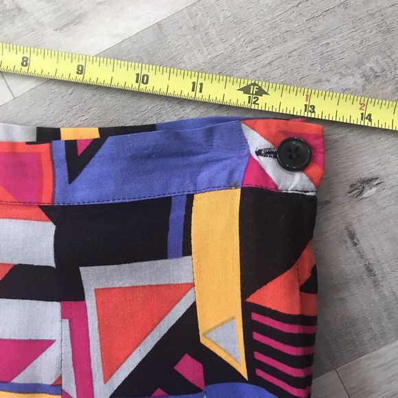 VTG Small Geometric Mod Abstract Art To Wear 80’s Colorful Picasso Artsy Vibrant - Picture 6 of 8